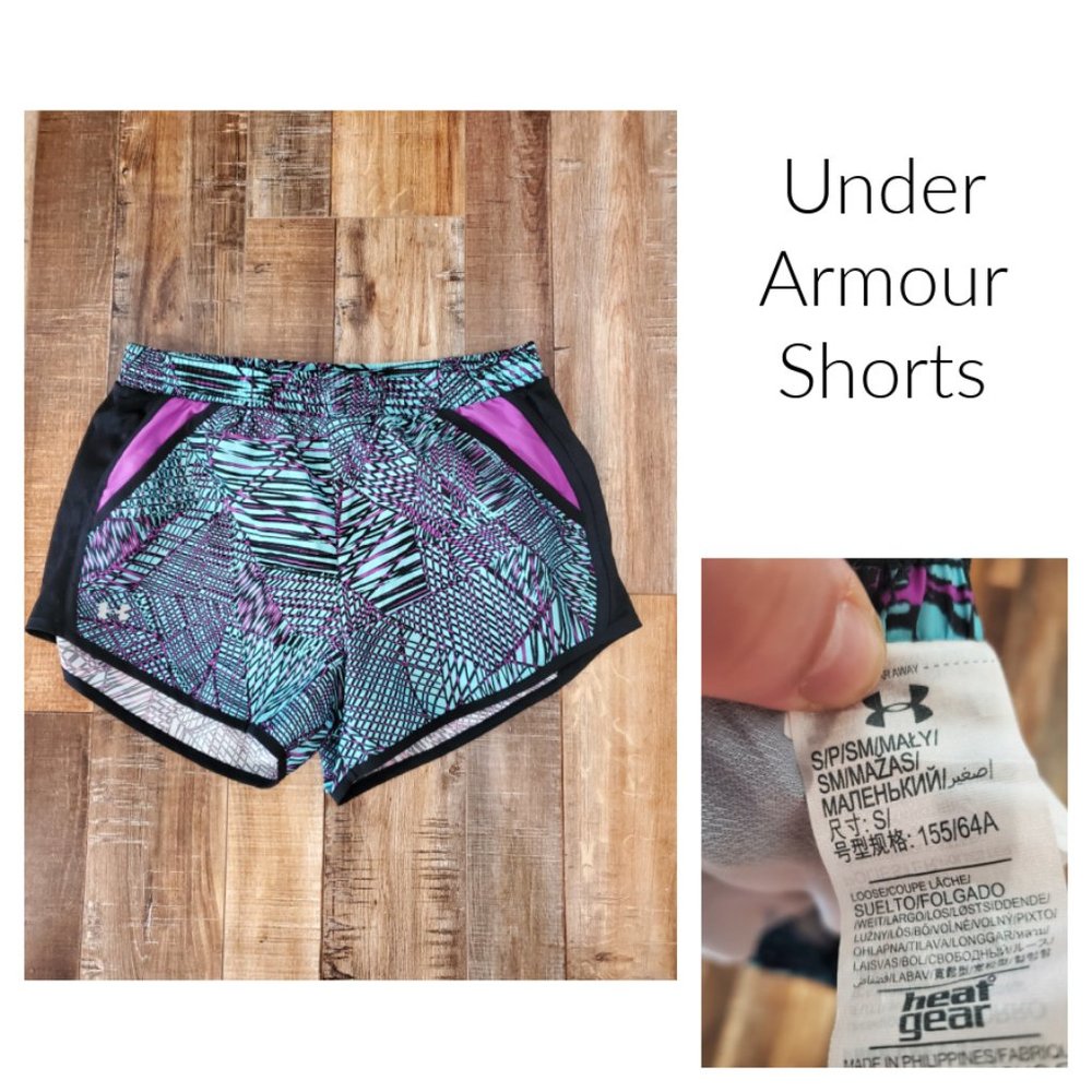 Under Armour Shorts - Athletic - Purple and Teal - Size S8323